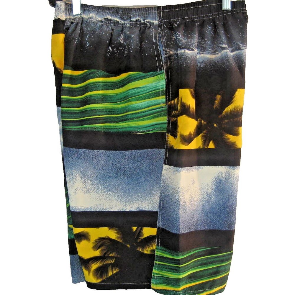 Mens Banana Split Poly Multi Colored Aloha Panels Swim Board Shorts szXLx10